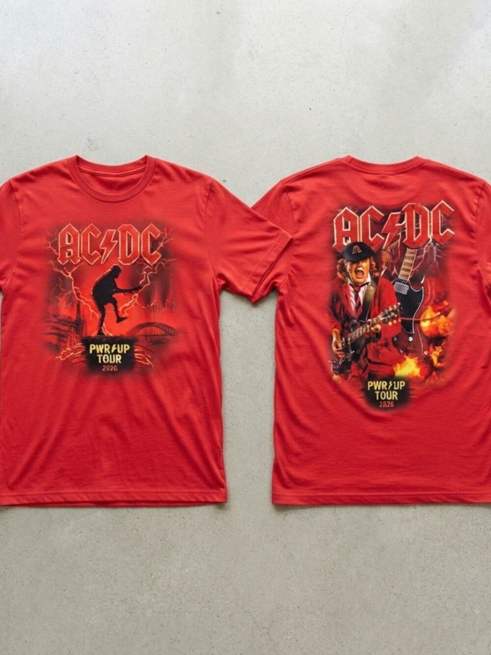 AC/DC PWR UP Tour 2026 Red T-Shirt S-4XL